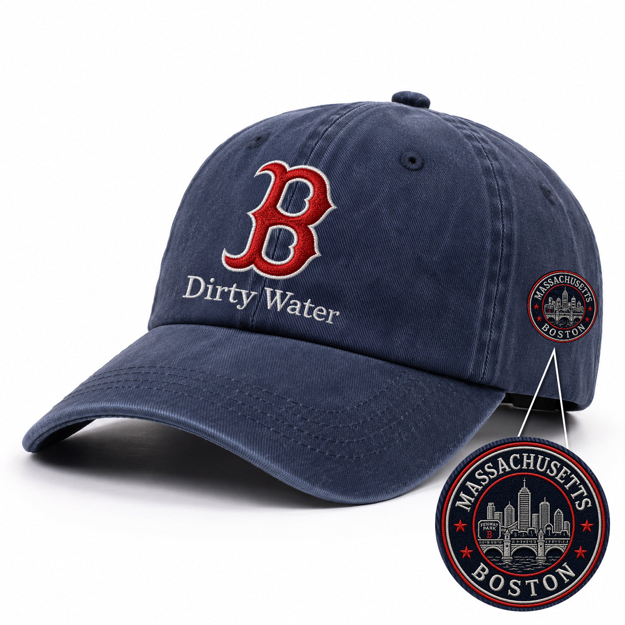 Baseball Team Slogan Cap All Teams Embroidered Logo Premium Wash Cap