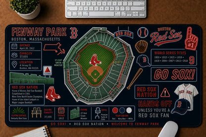 All Baseball Stadiums Infographic Desk Mat Mouse Pad Plus Size Trending - 5to9vibe