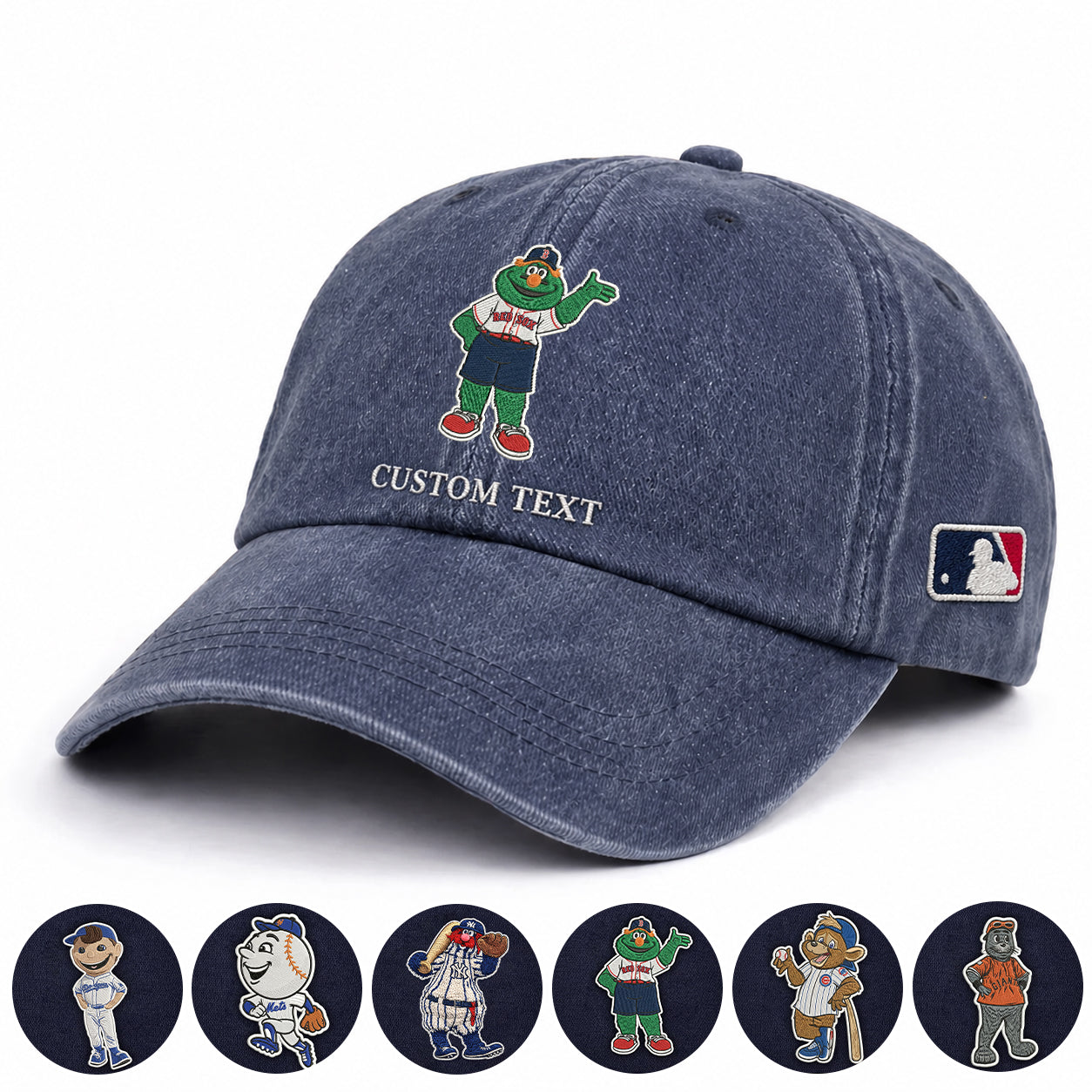 Mascots Baseball Cap All Teams Embroidered Logo Premium Wash Cap