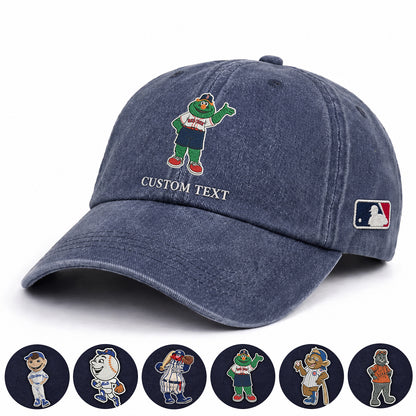 Mascots Baseball Cap All Teams Embroidered Logo Premium Wash Cap