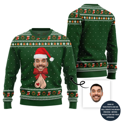 Bow Naughty Face Customized Ugly Sweater