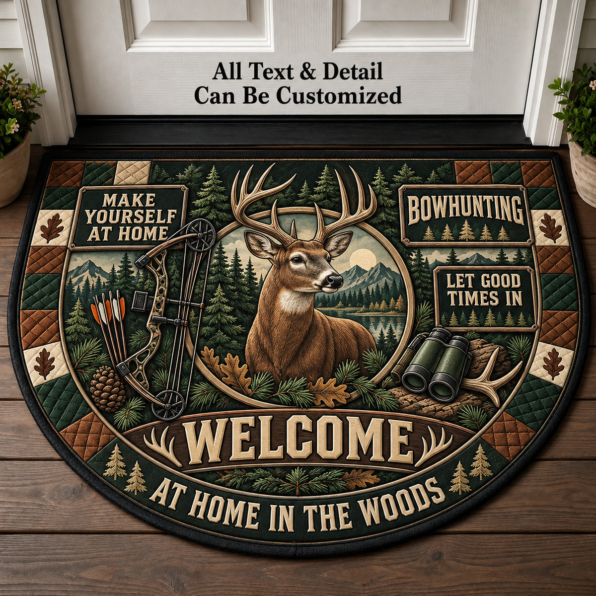 Bowhunting Personalized Half Round Mat | 5To9Vibe