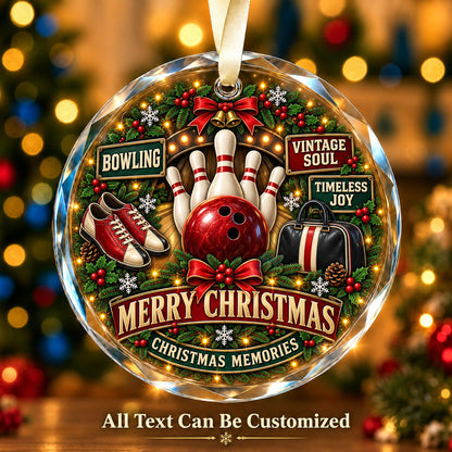 Bowling Personalized Glass Ornament | 5To9Vibe