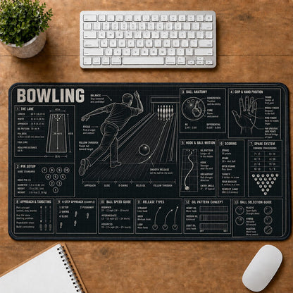 Bowling Sports Visual Guide Desk Mat | 5To9Vibe