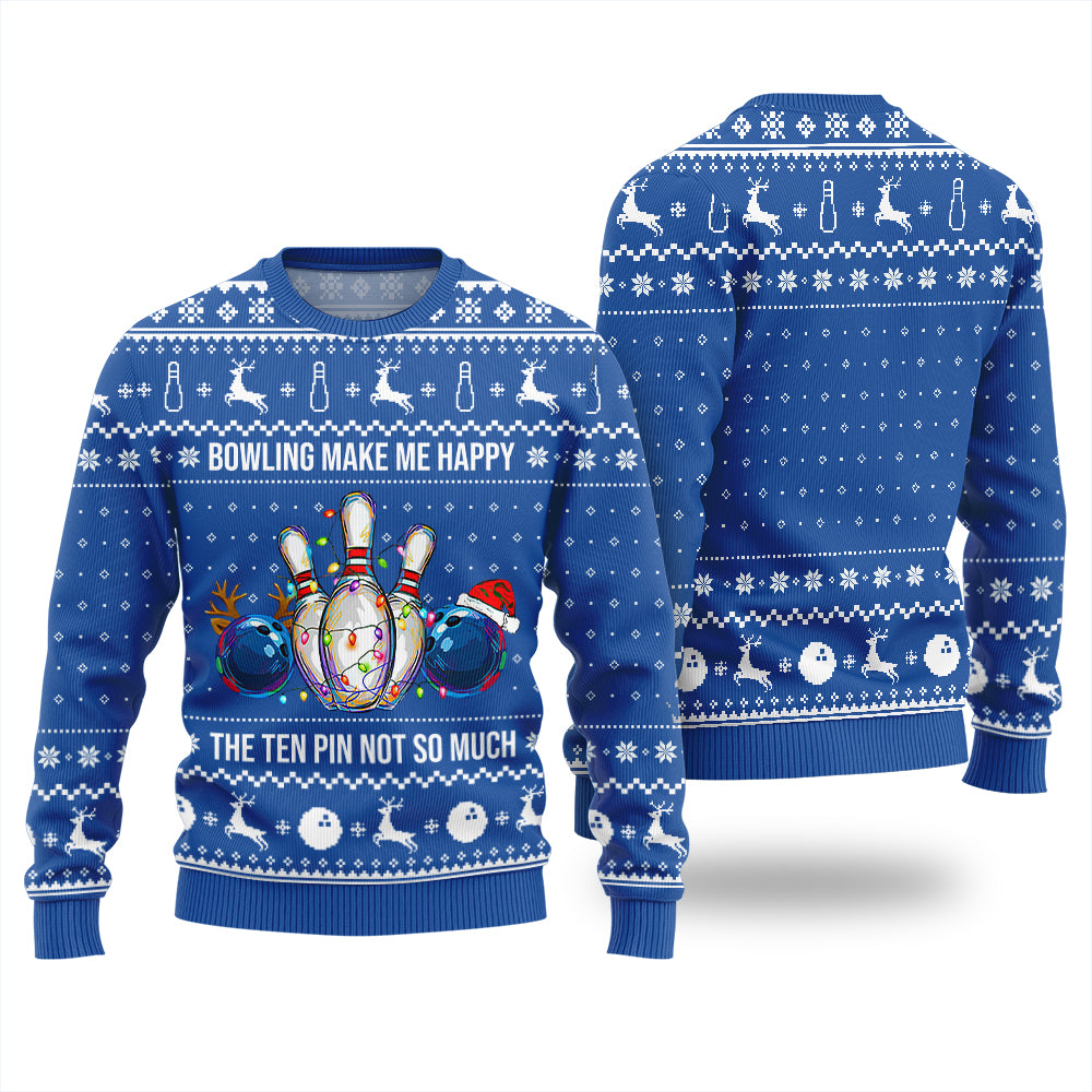 Bowling Make Me Happy Funny Ugly Christmas Sweater