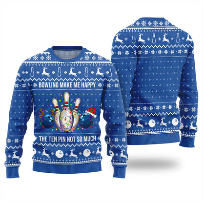 Bowling Make Me Happy Funny Ugly Christmas Sweater
