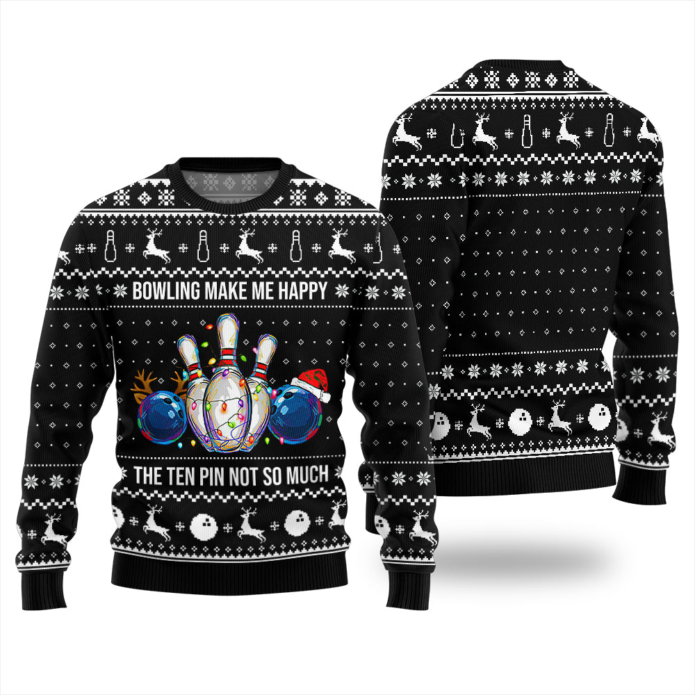 Bowling Make Me Happy Funny Ugly Christmas Sweater