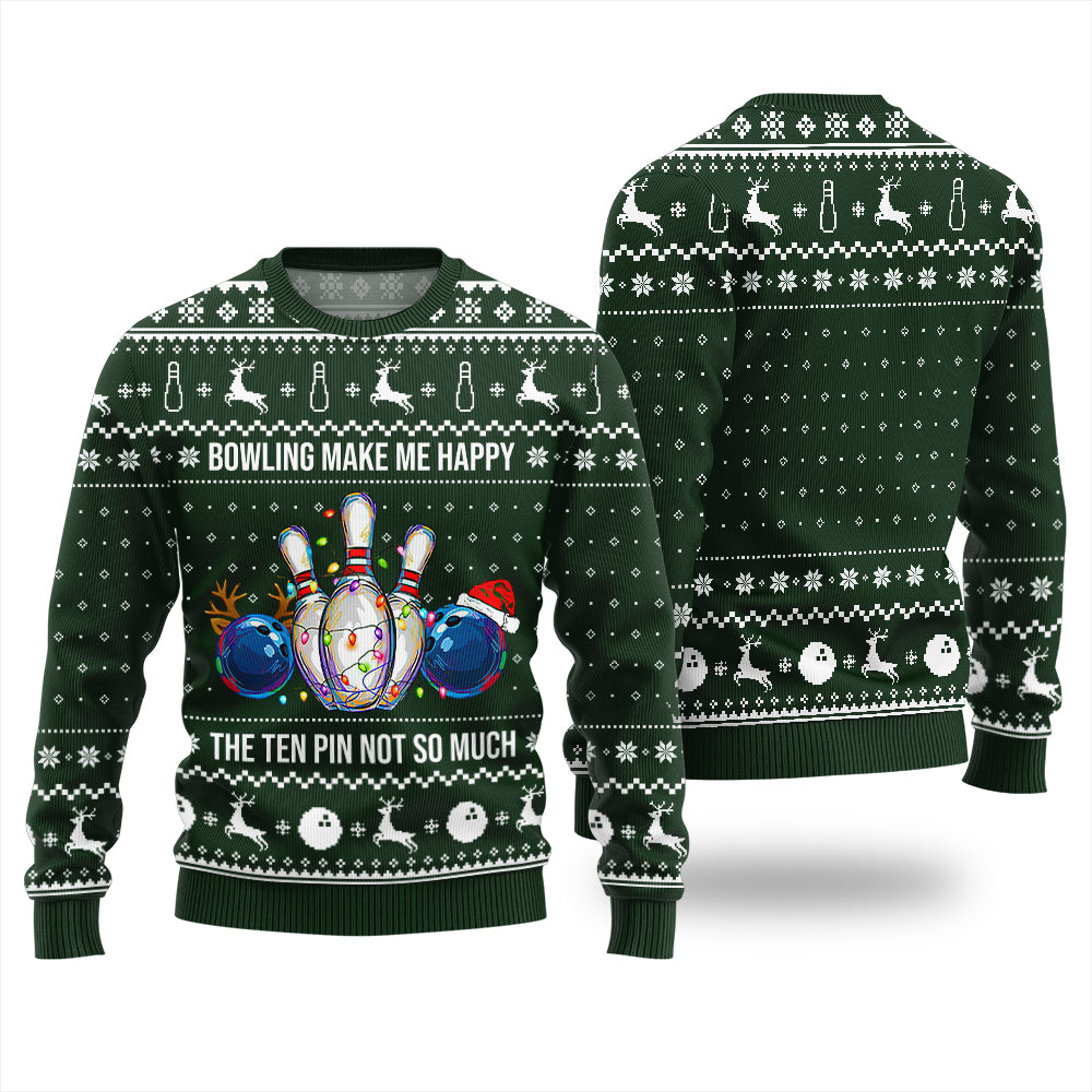 Bowling Make Me Happy Funny Ugly Christmas Sweater
