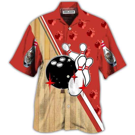 Hawaiian Shirt / Adults / S Bowling Awesome Ball Skull - Hawaiian Shirt 
