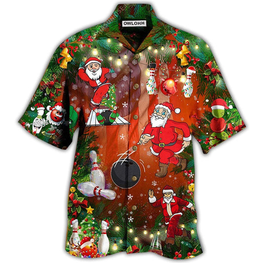 Hawaiian Shirt / Adults / S Bowling Do You Wanna Solo Bowling With Santa Claus Christmas - Hawaiian Shirt 