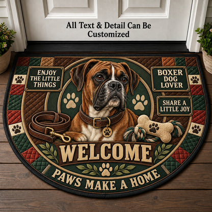 Boxer Dog Lover Personalized Half Round Mat | 5To9Vibe