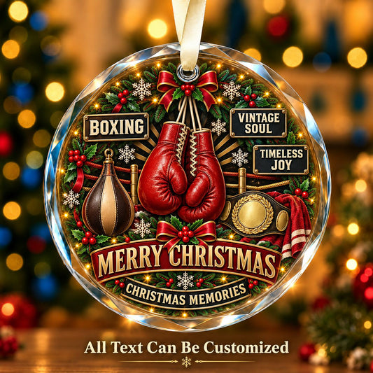 Boxing Personalized Glass Ornament | 5To9Vibe