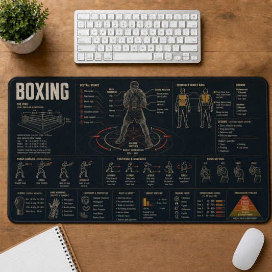Boxing Sports Visual Guide Desk Mat | 5To9Vibe