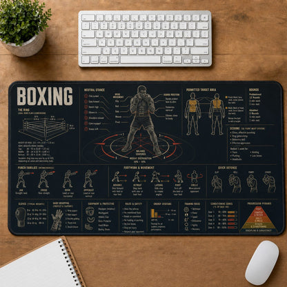 Boxing Sports Visual Guide Desk Mat | 5To9Vibe
