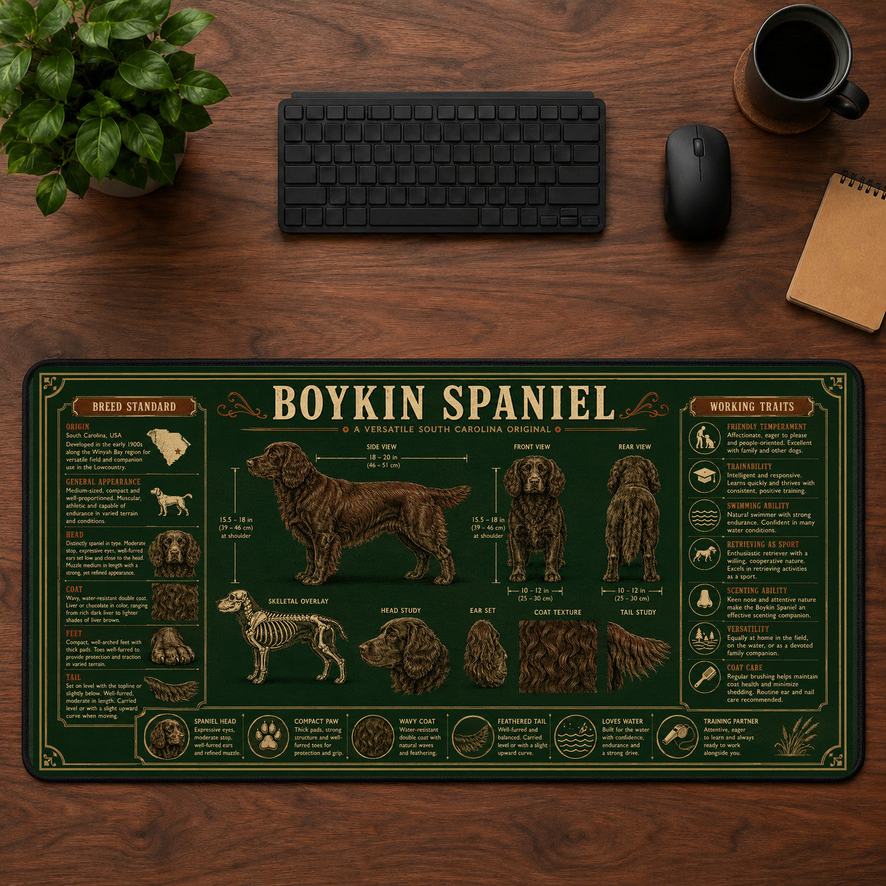 Boykin Spaniel Desk Mat Mouse Pad | 5To9Vibe