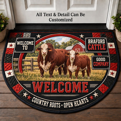 Braford Cattle Personalized Half Round Mat | 5To9Vibe