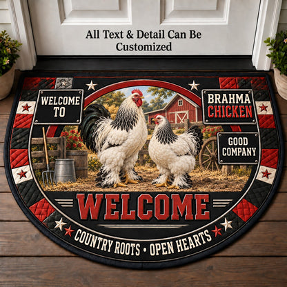 Brahma Chicken Personalized Half Round Mat | 5To9Vibe