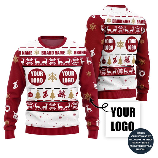 Branding Custom Logo Ugly Christmas Sweater For Staff