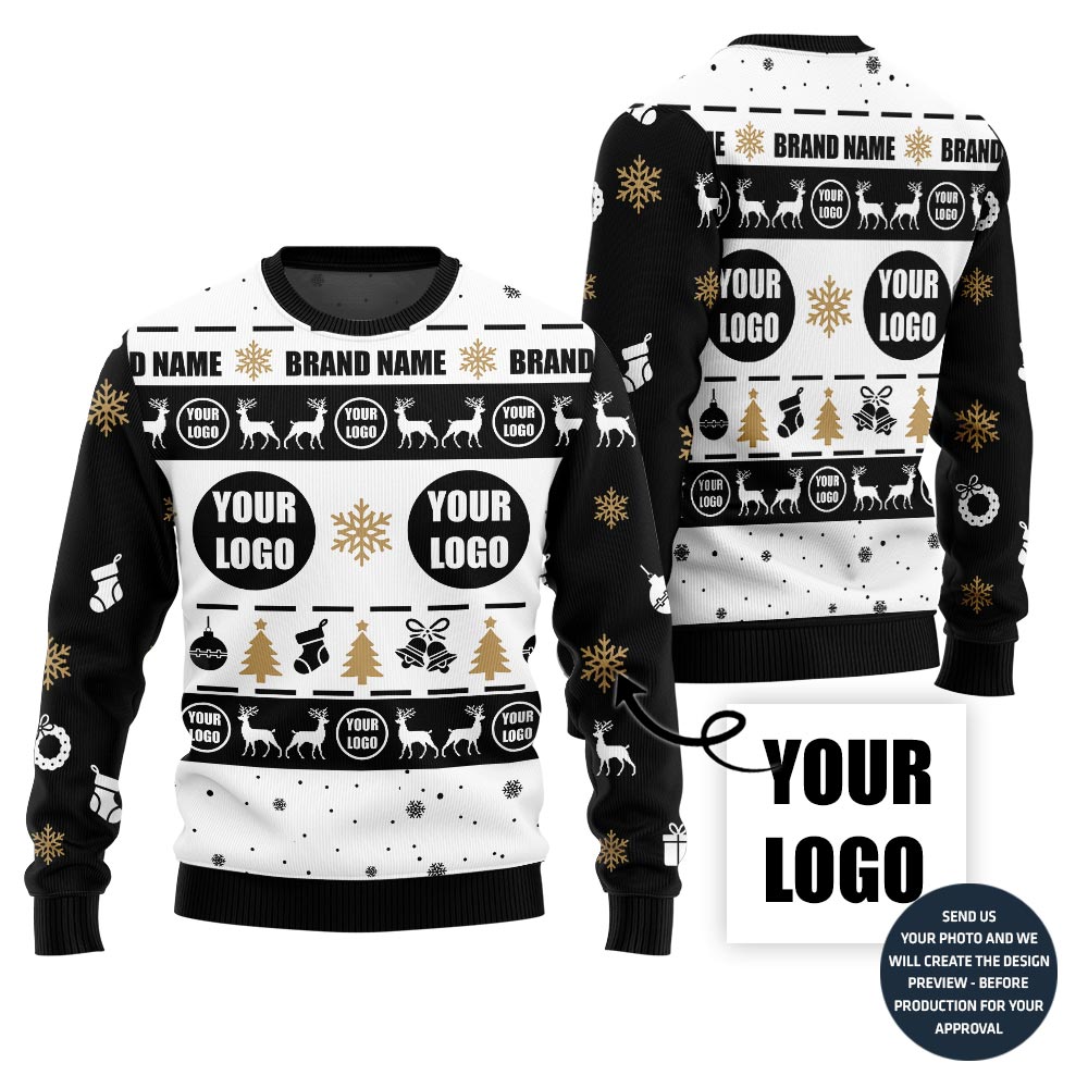 Branding Custom Logo Ugly Christmas Sweater For Staff