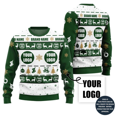 Branding Custom Logo Ugly Christmas Sweater For Staff