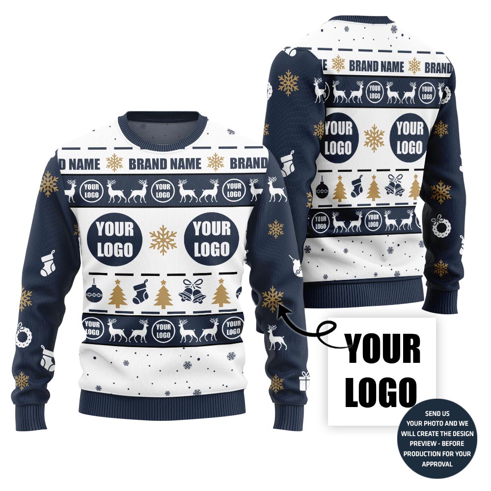 Branding Custom Logo Ugly Christmas Sweater For Staff