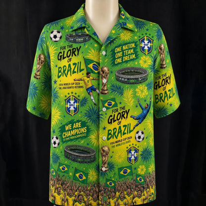 All Teams World Cup Champion Football Soccer Unisex Button-Up Hawaiian Shirt For Men & Women