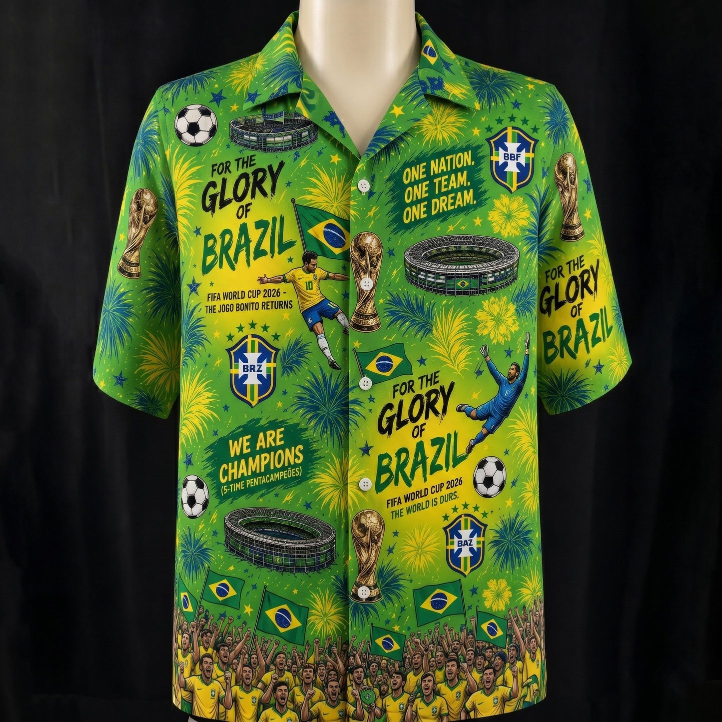 All Teams World Cup 2026 Champion USA Football Soccer Unisex Button-Up Hawaiian Shirt For Men & Women