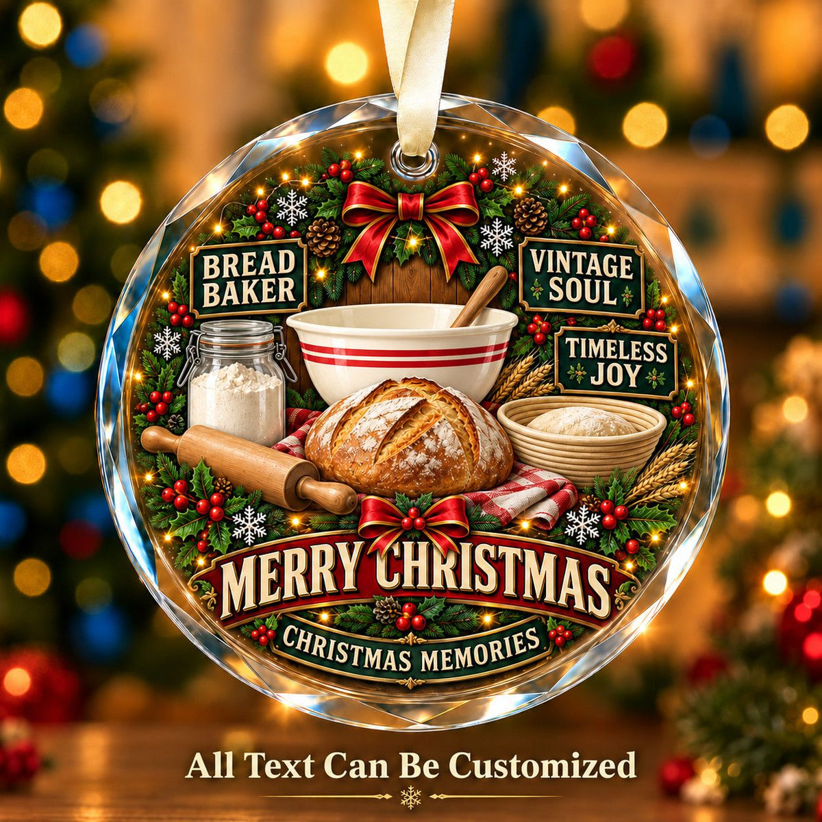 Bread Baker Personalized Glass Ornament | 5To9Vibe