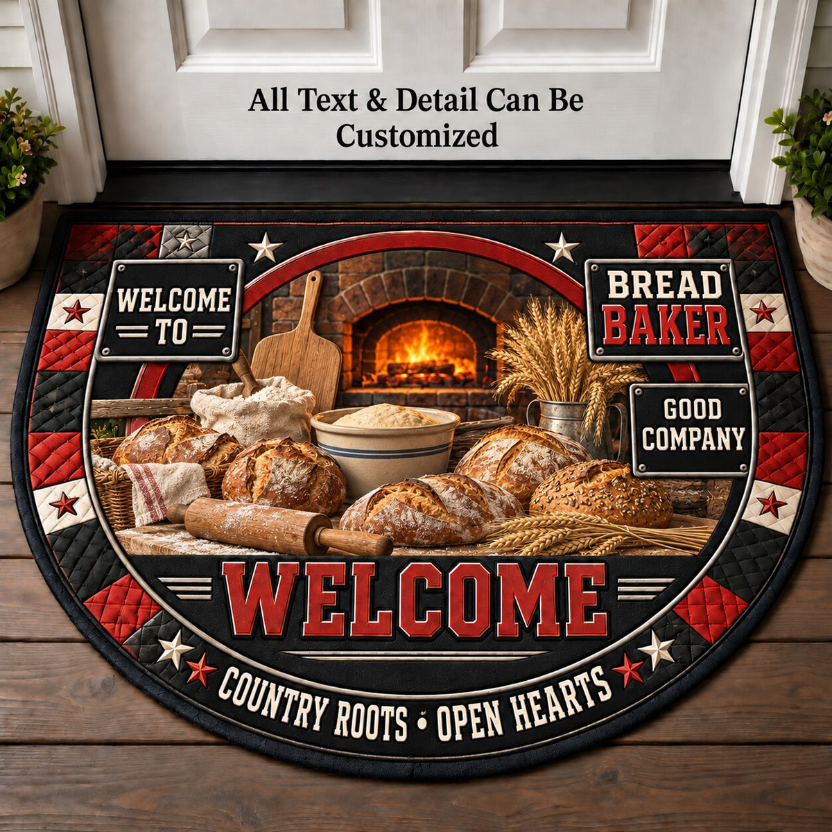 Bread Baker Personalized Half Round Mat | 5To9Vibe