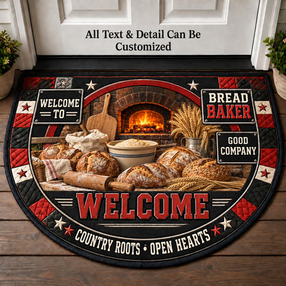 Bread Baker Personalized Half Round Mat | 5To9Vibe