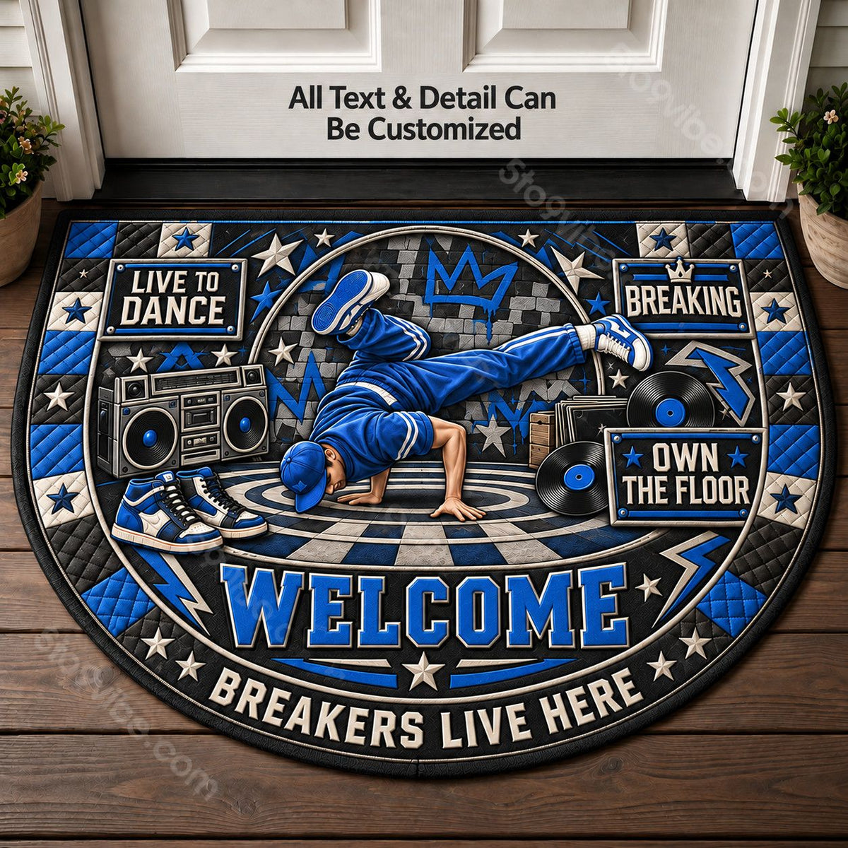 Breaking Personalized Half Round Mat | 5To9Vibe