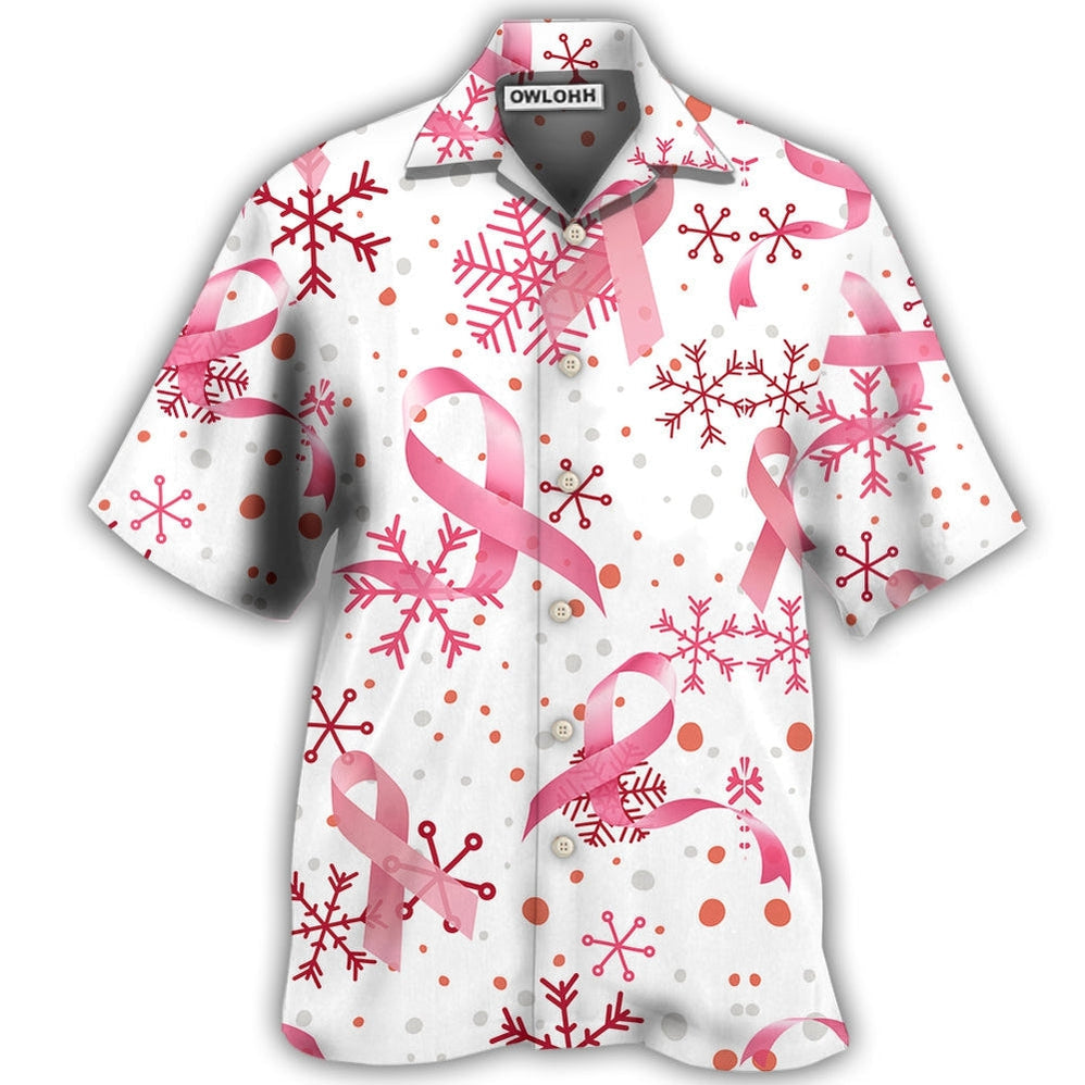 Hawaiian Shirt / Adults / S Breast Cancer Pink Ribbon Merry Christmas - Hawaiian Shirt 