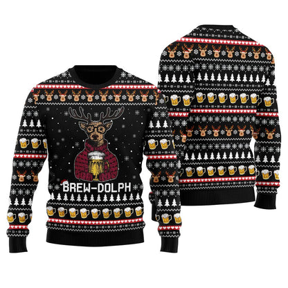 Brewdolph Beer Lover Men's Ugly Christmas Sweater