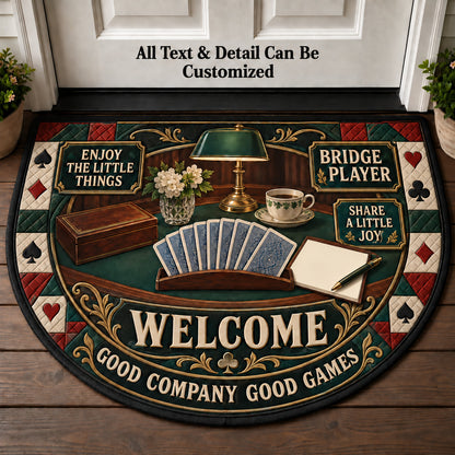 Bridge Player Personalized Half Round Mat | 5To9Vibe