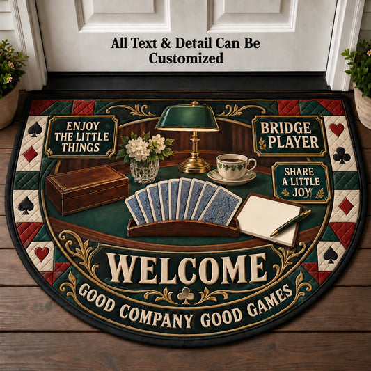 Bridge Player Personalized Half Round Mat | 5To9Vibe