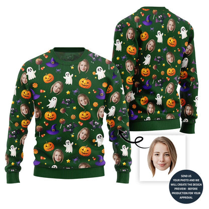 Brilliant Custom All Over Print Halloween Ugly Xmas Sweater For Women (Copy)