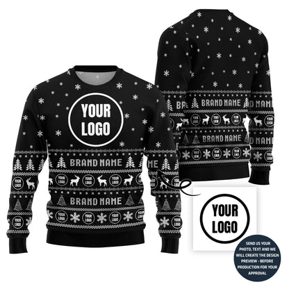 Brilliant Custom Company Logo and Name Ugly Xmas Sweater