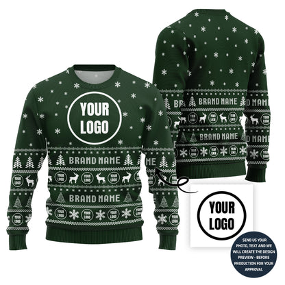 Brilliant Custom Company Logo and Name Ugly Xmas Sweater