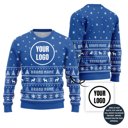 Brilliant Custom Company Logo and Name Ugly Xmas Sweater
