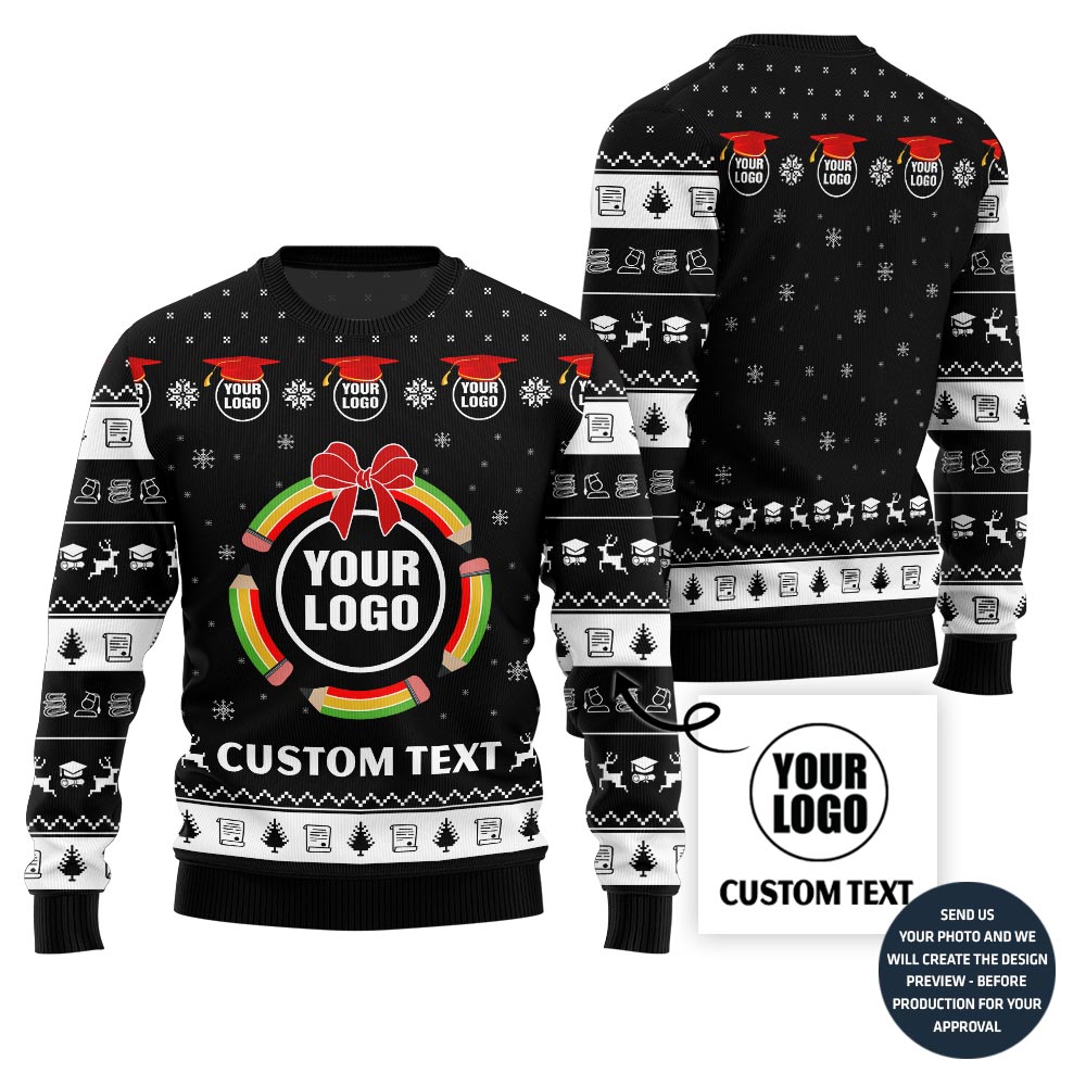 Brilliant Custom Logo Ugly Sweater For School