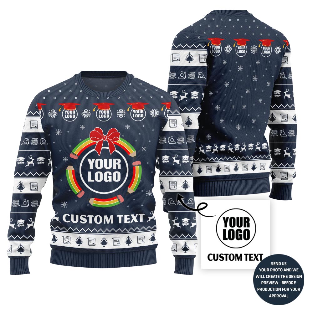 Brilliant Custom Logo Ugly Sweater For School