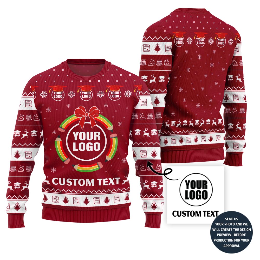 Brilliant Custom Logo Ugly Sweater For School