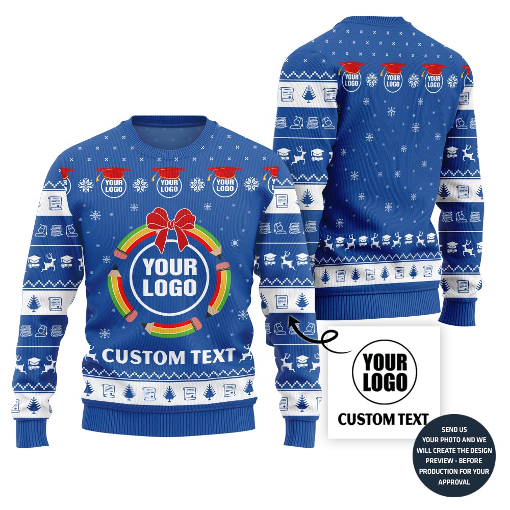 Brilliant Custom Logo Ugly Sweater For School
