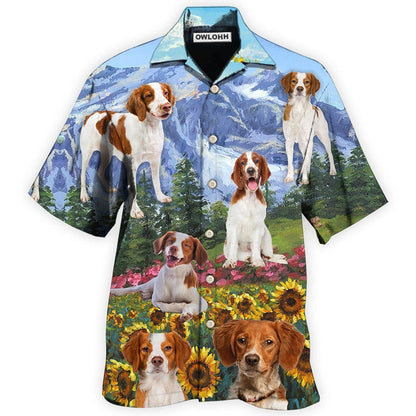 Hawaiian Shirt / Adults / S Brittany Spaniel Dog Beautiful Landscape - Hawaiian Shirt 