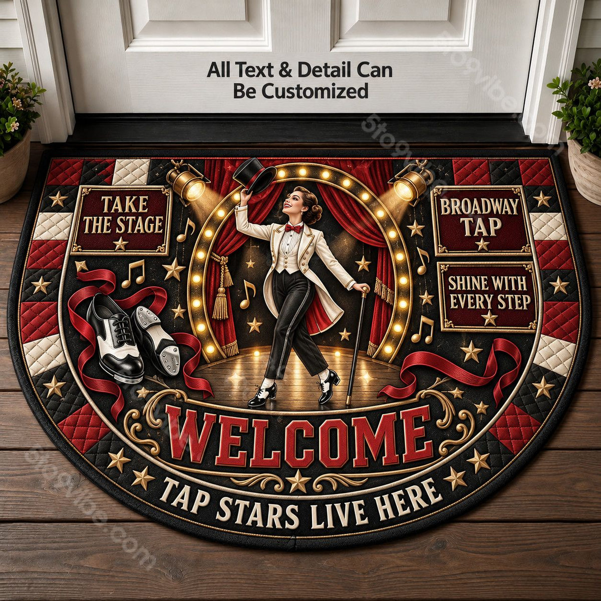 Broadway Tap Personalized Half Round Mat | 5To9Vibe