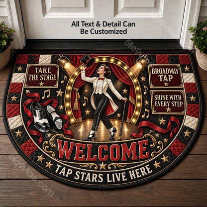 Broadway Tap Personalized Half Round Mat | 5To9Vibe