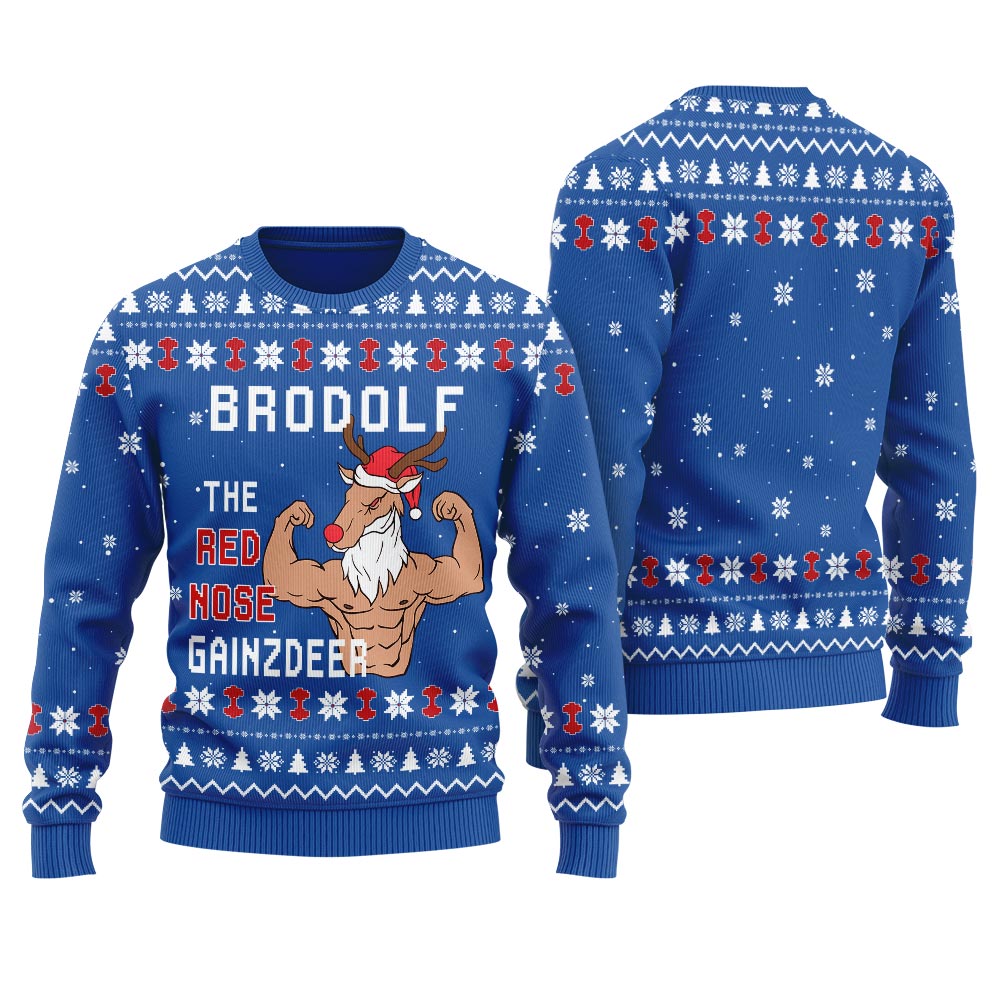 Reindeer Swoleman Ugly Christmas Sweater For Women