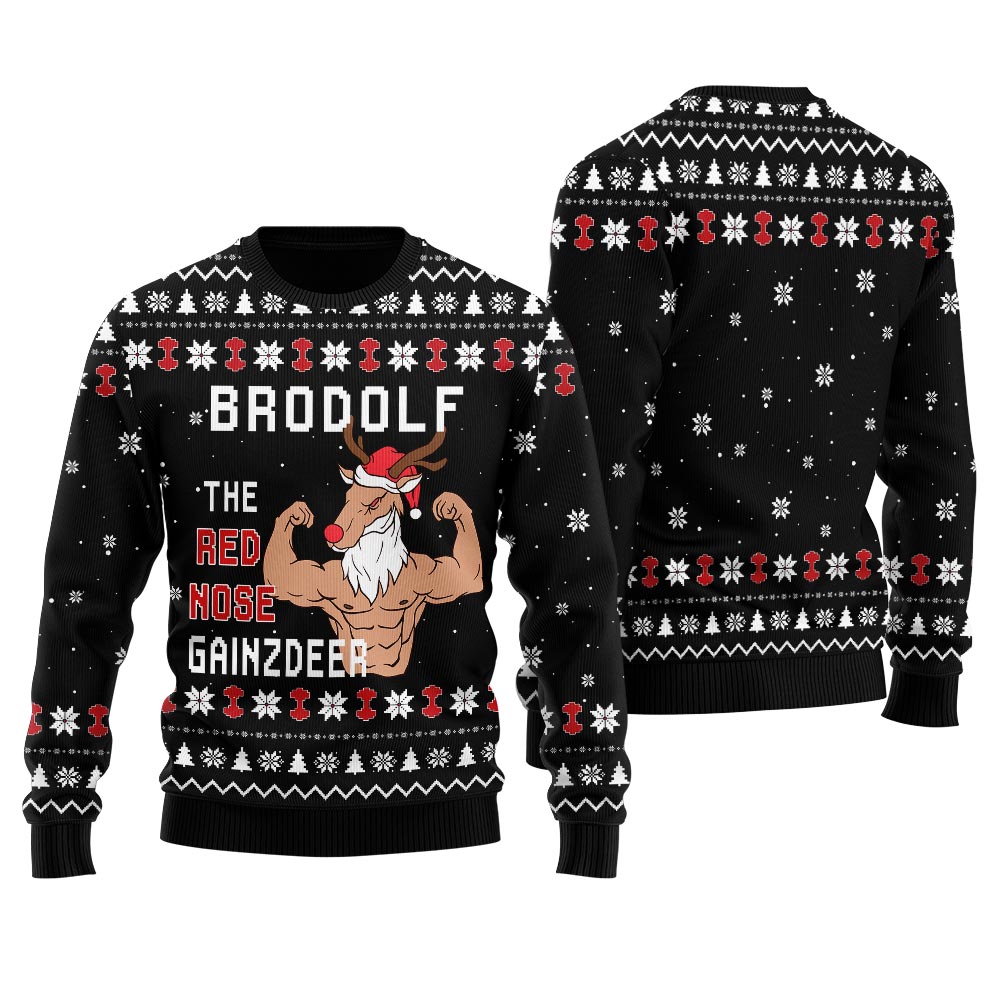 Brodolf The Red Nose Gainzdeer Christmas Sweater