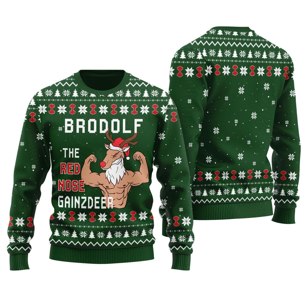 Brodolf The Red Nose Gainzdeer Christmas Sweater