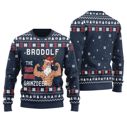 Reindeer The Swoleman Christmas Sweater For Men